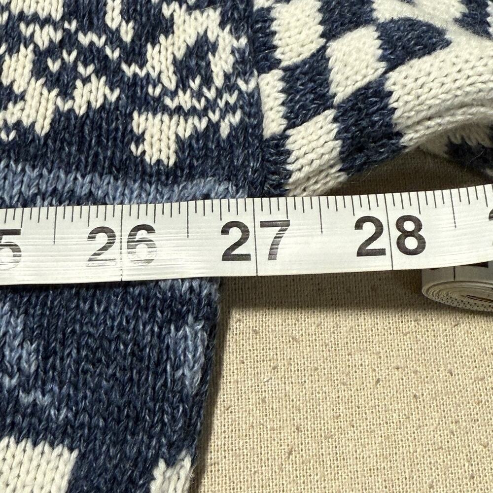 VTG Rose Womens Vintage 80s Nordic Fair Isle Pullover Sweater Size XL Blue White - Picture 6 of 6